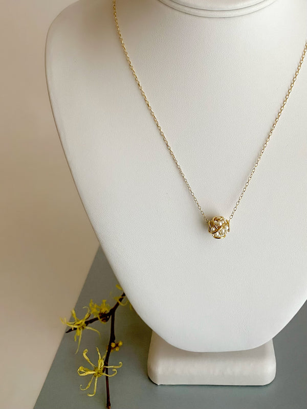 The Cluster Pendant Necklace on a Delicate Cable Chain, 18k Gold
