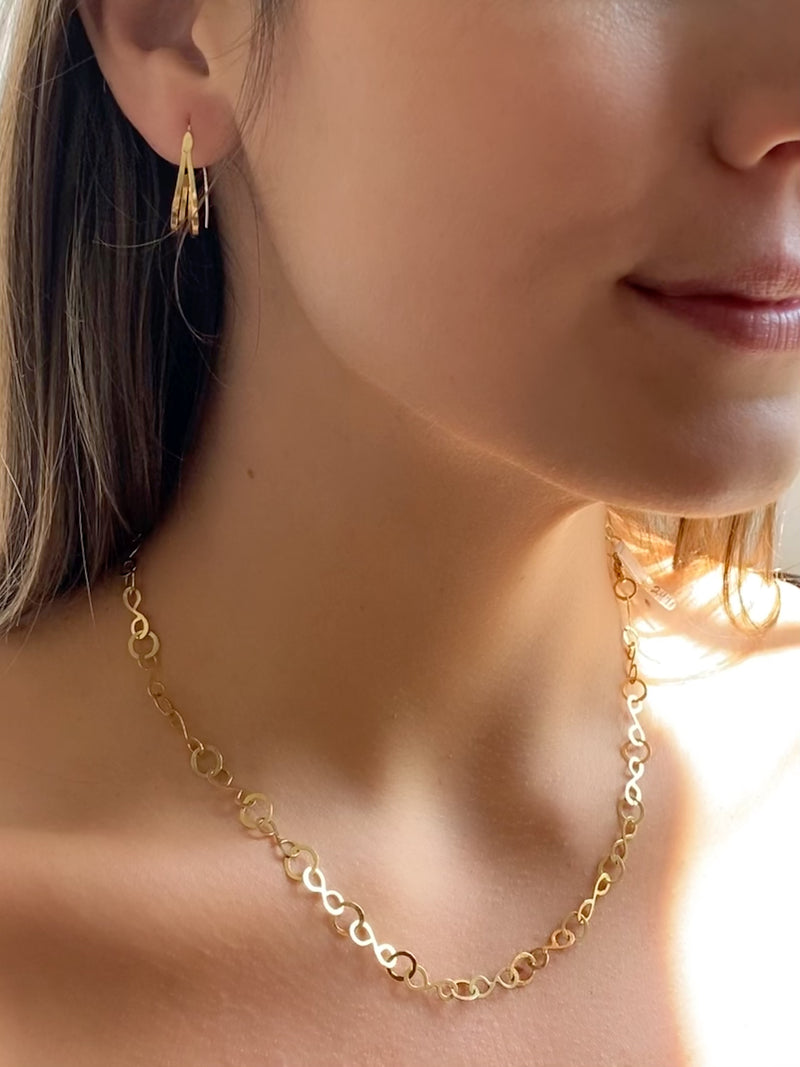 The Petite Lace Link Necklace, 18k Gold