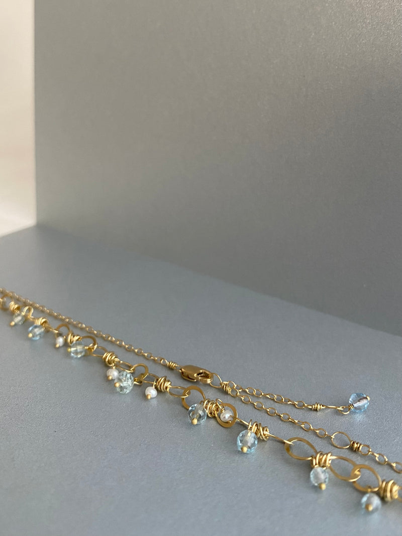 Sea spray necklace, 18k Gold