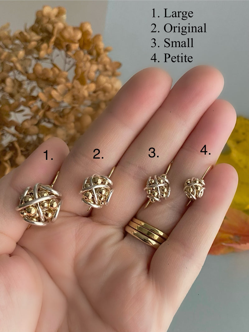 The Petite Cluster Post Earring, Silver & Gold