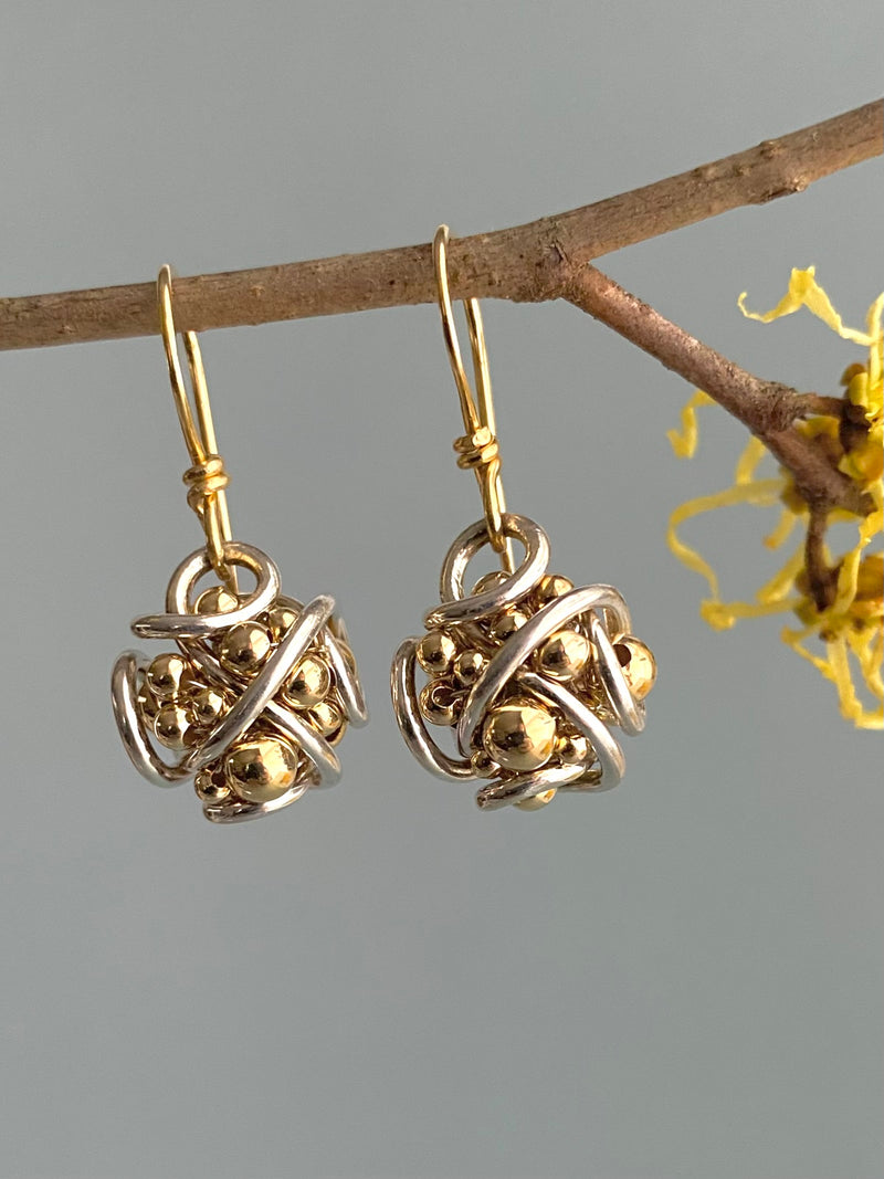 The Original Cluster Drop Earring, Silver & Gold