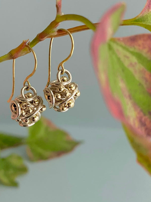 The Small Cluster Drop Earring, Silver & Gold