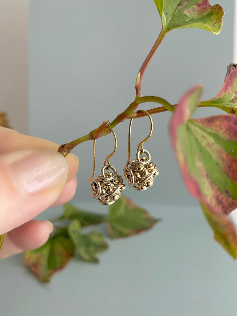 The Small Cluster Drop Earring, Silver & Gold