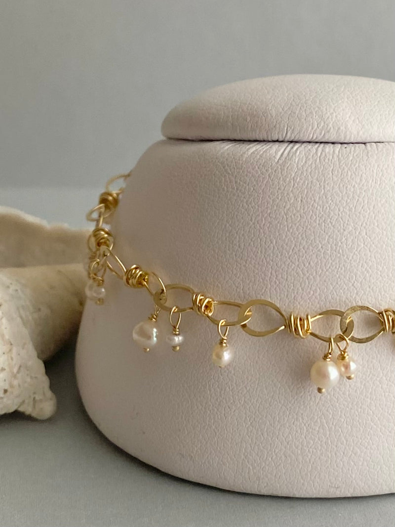 Pearl Sea Spray Bracelet, 18k Gold