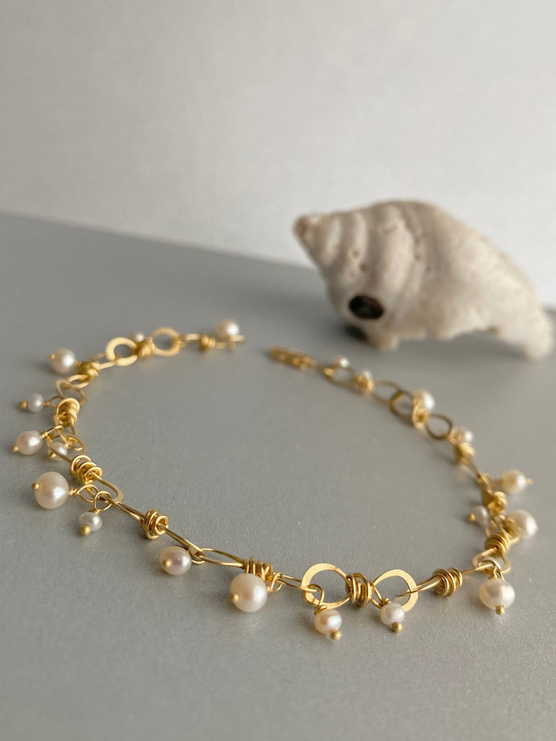 Pearl Sea Spray Bracelet, 18k Gold