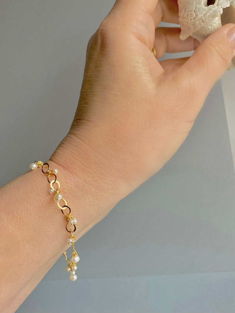 Pearl Sea Spray Bracelet, 18k Gold