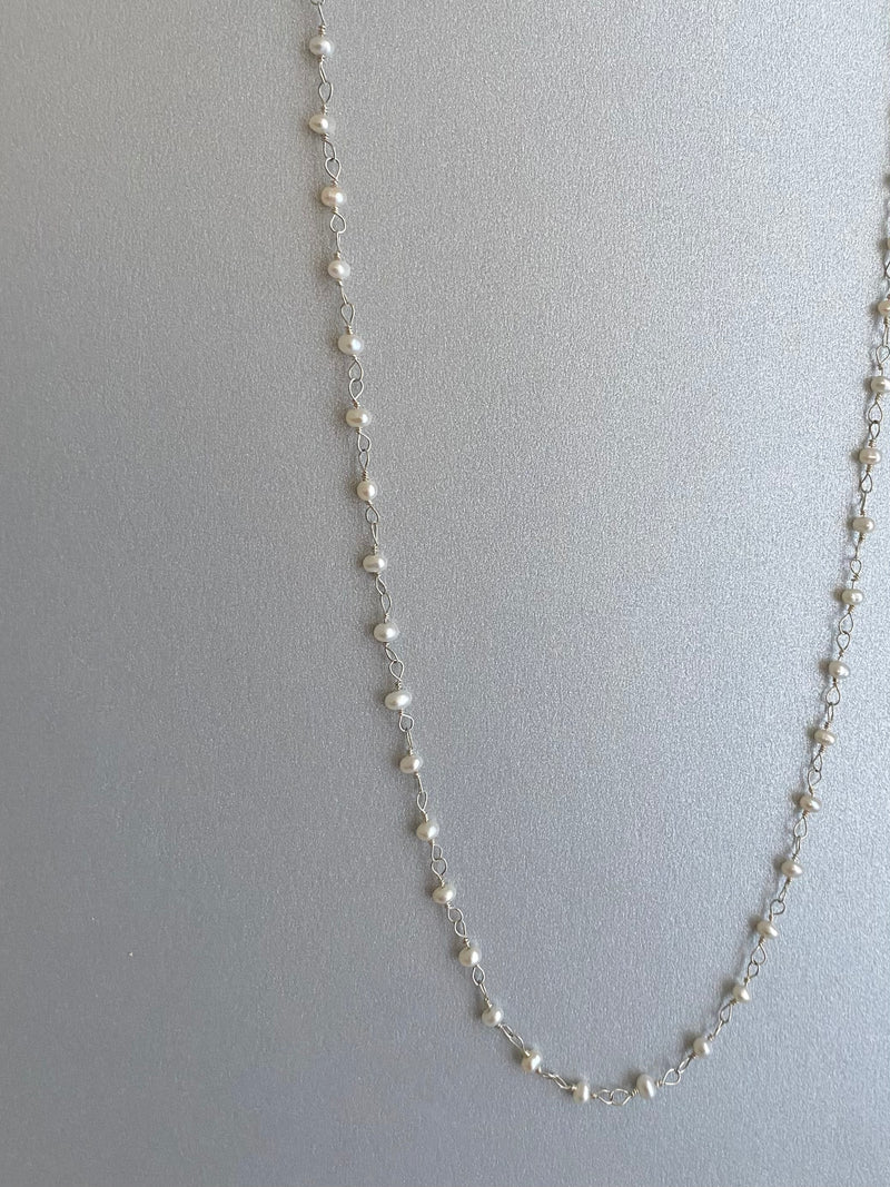 Silver Hand Tied Pearl Necklace – Lucile Martin Jewelry Silver Hand Tied Pearl Necklace – Lucile Martin Jewelry