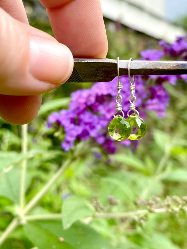 Faceted Peridot drop Earrings