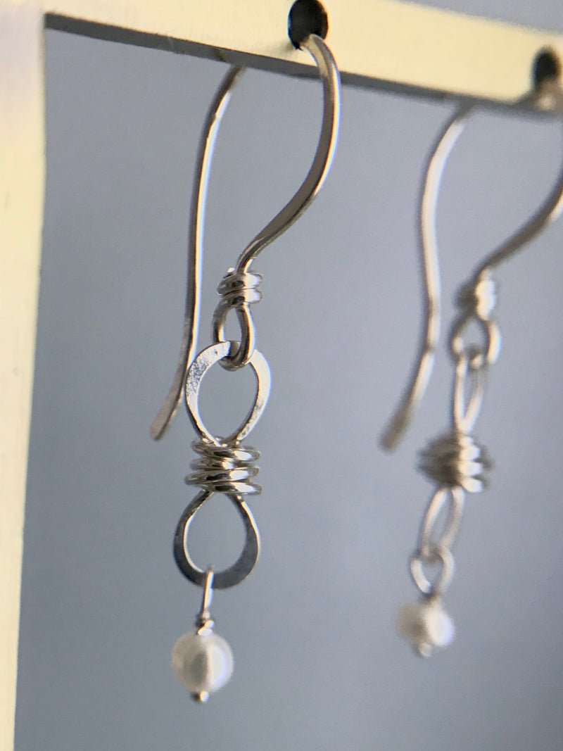The Petite Infinity Knot Drop Earring, Silver