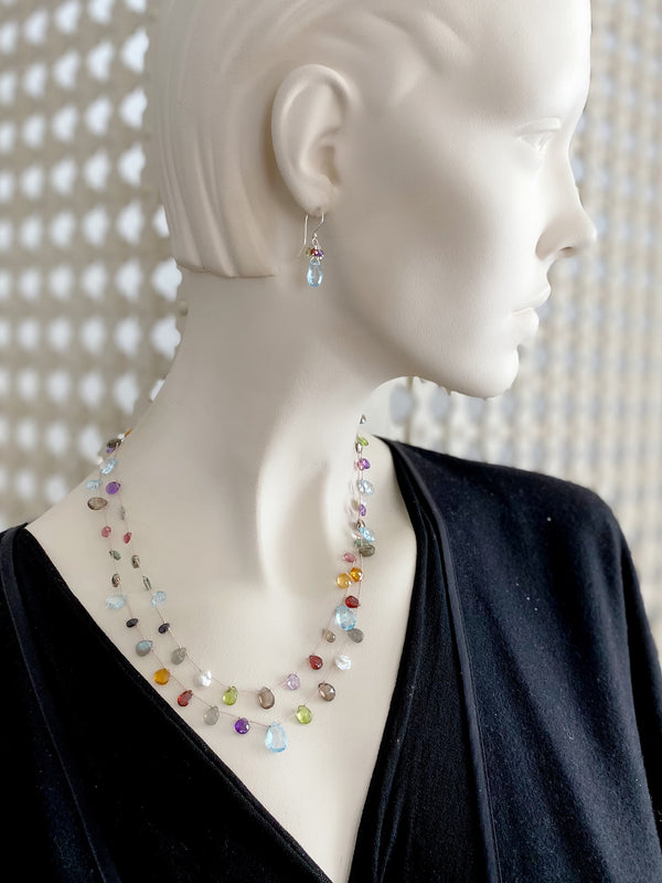 The Floating Mixed Gemstone Necklace - Multi