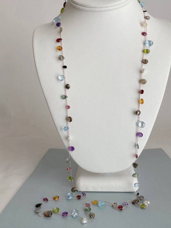 The Floating Mixed Gemstone Necklace - Multi