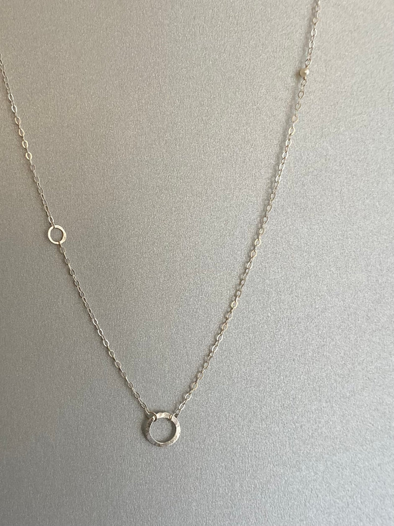 The Delicate Double Circle Necklace in Silver