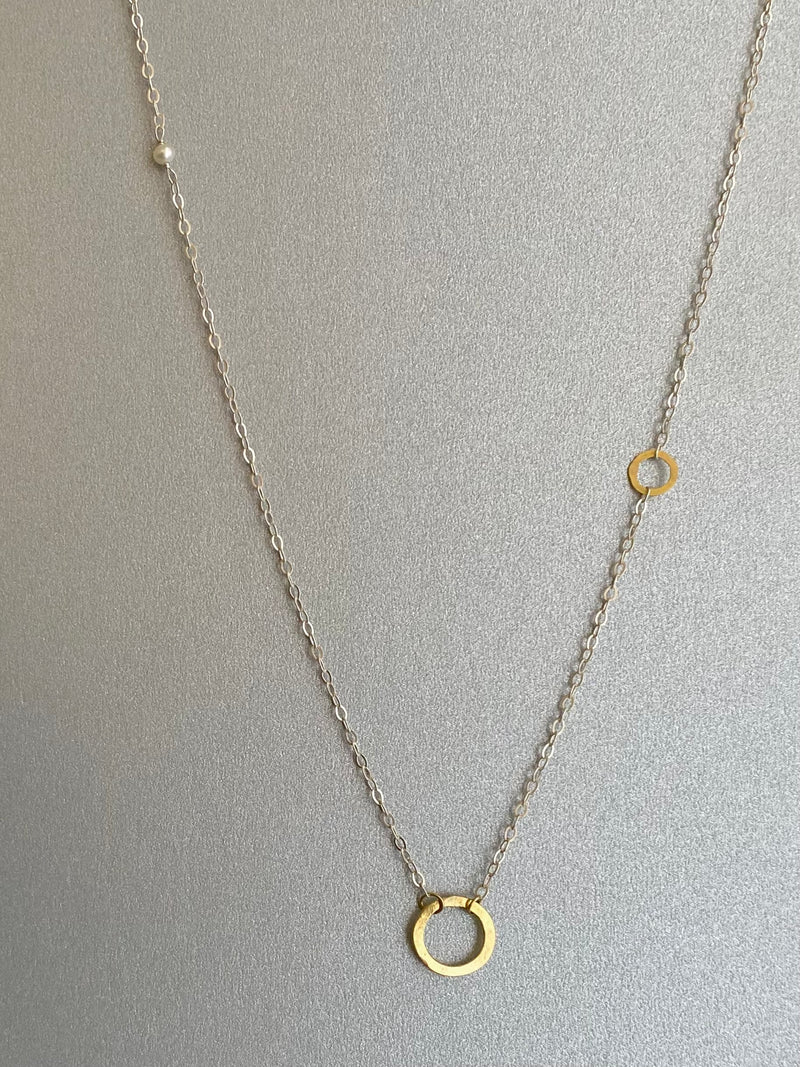 Sterling Silver Double Circles Necklace