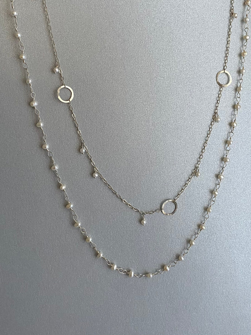 Silver Hand Tied Pearl Necklace