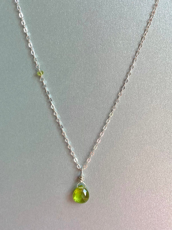 Peridot Drop Pendant Necklace