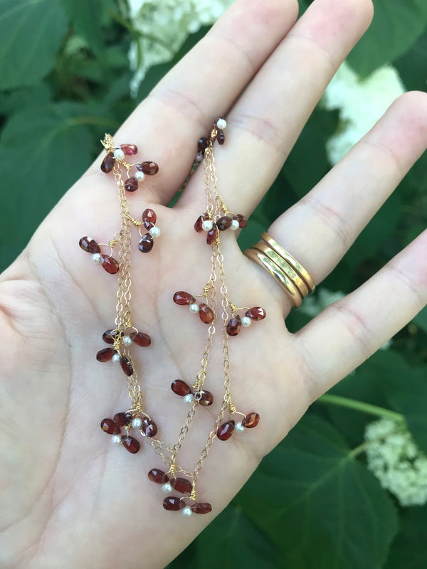 The Original  Firefly Necklace in Garnet