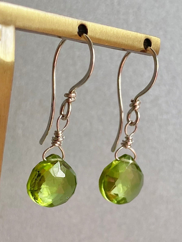 Faceted Peridot drop Earrings