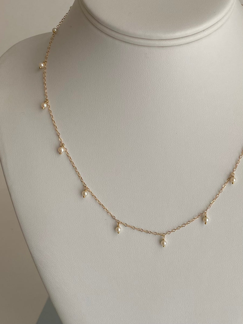 Delicate Scattered Pearls / 18k & 14k Gold