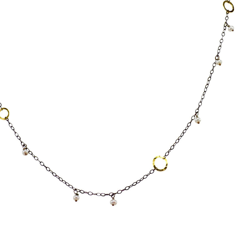 The Delicate Necklace With Circles And Stones