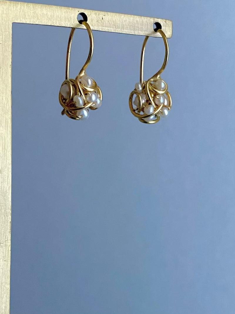 The Petite Cluster Closed Drop Earring, 18k Gold