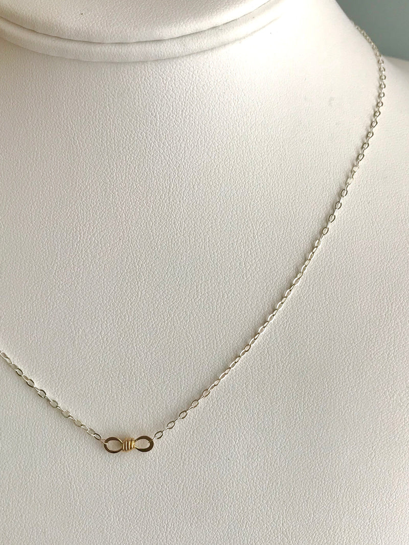 The Petite Infinity Knot Station Necklace, Silver & Gold